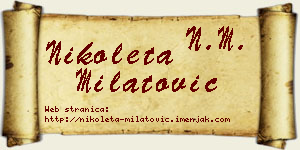 Nikoleta Milatović vizit kartica